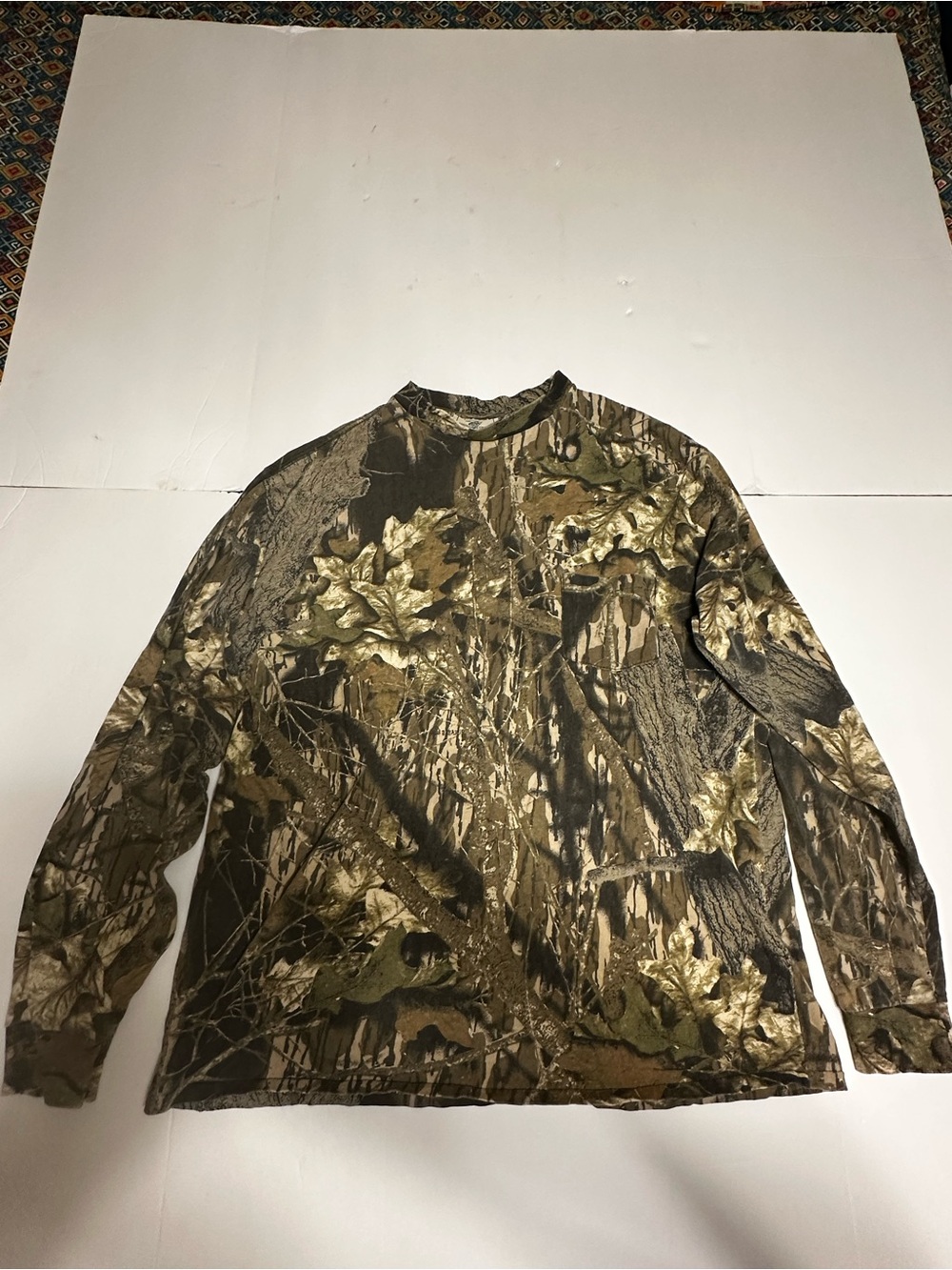 Vintage Mossy Oak Men's Long-Sleeve Camo Crewneck - Olive & Brown